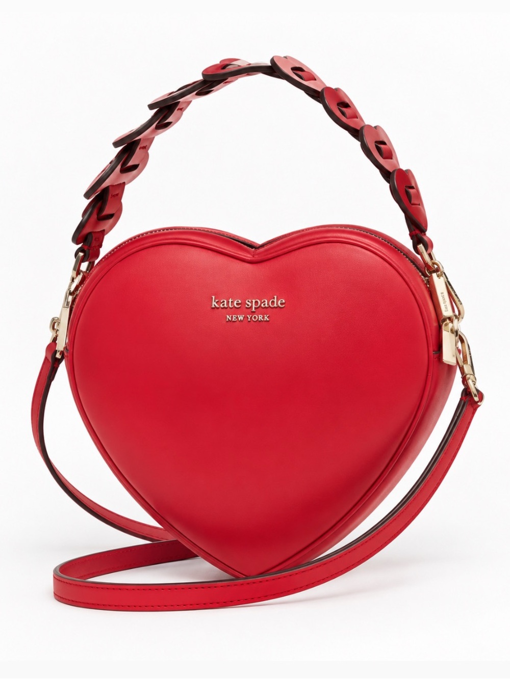 RARE Kate Spade Heartbreaker Red Leather Heart Novelty Crossbody bag Valentine